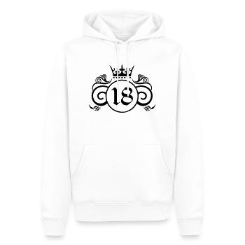 Armoiries 18 - Sweat à capuche Premium bio Homme - blanc - Devant - Nico (187cm)