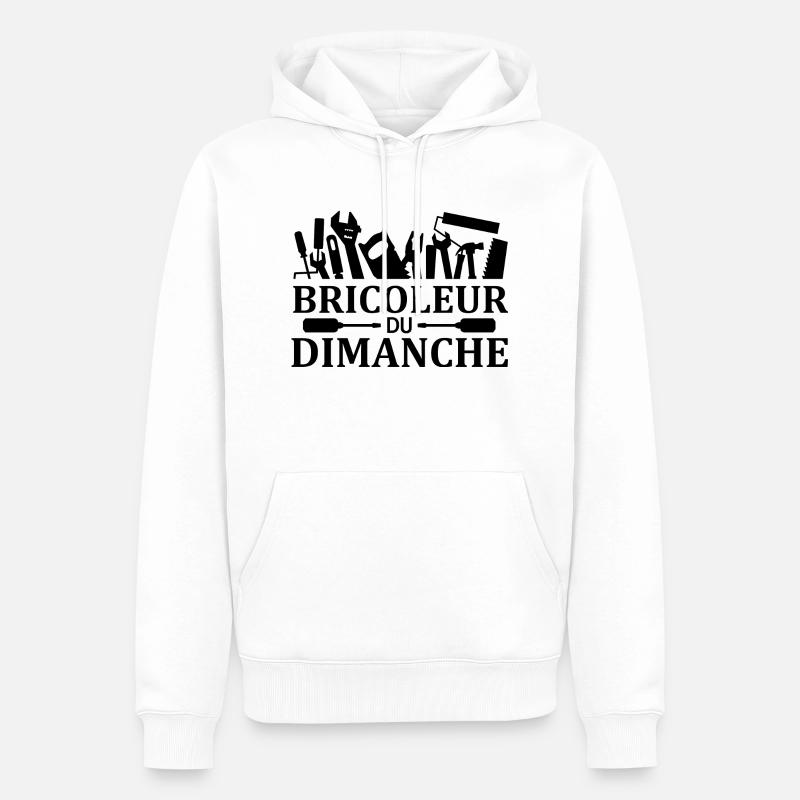 Bricoleur du dimanche 2 - Sweat à capuche Premium bio Homme - blanc