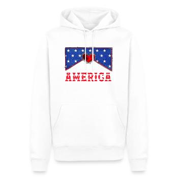 America - Men’s Premium Organic Hoodie - white - Front - Nico (187cm)