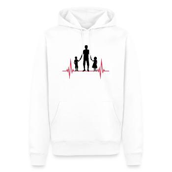 Fréquence 2 Enfants Papa - Sweat à capuche Premium bio Homme - blanc - Devant - Nico (187cm)