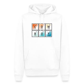 Cowboy | Tableau périodique des éléments - Sweat à capuche Premium bio Homme - blanc - Devant - Nico (187cm)