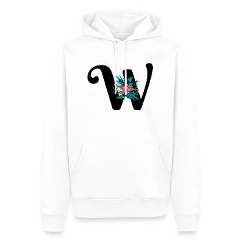 Buchstabe W geblüht - Männer Premium Bio Hoodie - Weiß - Vorne - Nico (187cm)