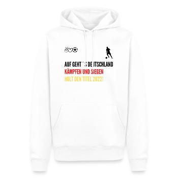 Deutschland Weltmeisterschaft 2022 - Männer Premium Bio Hoodie - Weiß - Vorne - Nico (187cm)