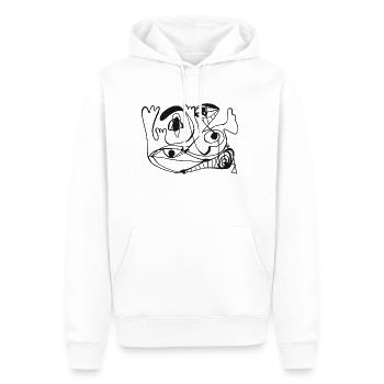 Zeichnung abstrakt Gesicht eine Linie Portrait - Männer Premium Bio Hoodie - Weiß - Vorne - Nico (187cm)