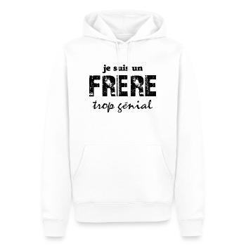 je suis un frère trop génial - Sweat à capuche Premium bio Homme - blanc - Devant - Nico (187cm)