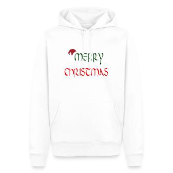 Frohe Weihnachten. Frohe Weihnachten - Männer Premium Bio Hoodie - Weiß - Vorne - Nico (187cm)