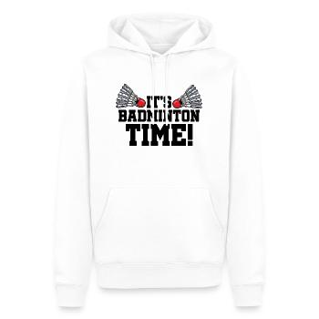 It's Badminton Time Graphic Badminton Player Shutt - Männer Premium Bio Hoodie - Weiß - Vorne - Nico (187cm)