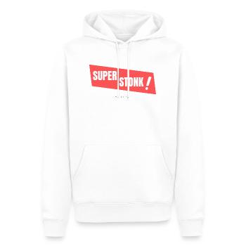 Walter & Wallis - Super Stonk - Men’s Premium Organic Hoodie - white - Front - Nico (187cm)