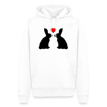 Amour des lapins - Sweat à capuche Premium bio Homme - blanc - Devant - Nico (187cm)