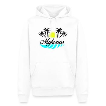 Mykonos - Männer Premium Bio Hoodie - Weiß - Vorne - Nico (187cm)