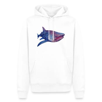 Un requin-baleine est le plus grand poisson vivant - Sweat à capuche Premium bio Homme - blanc - Devant - Nico (187cm)