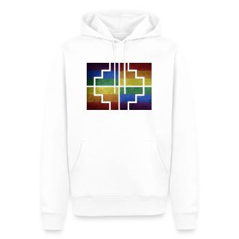 Géométrie - Sweat à capuche Premium bio Homme - blanc - Devant - Nico (187cm)