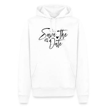 Save the Date - Männer Premium Bio Hoodie - Weiß - Vorne - Nico (187cm)