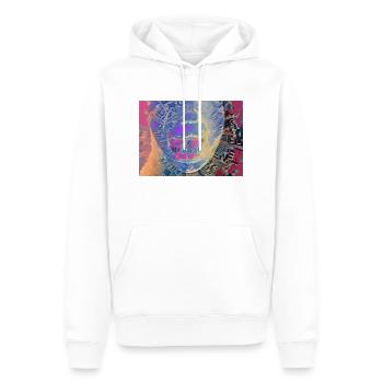 Art numérique « mange ma langue » TTT - Sweat à capuche Premium bio Homme - blanc - Devant - Nico (187cm)