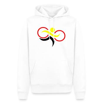 Triathlon Natation Bike Run Marathon - Sweat à capuche Premium bio Homme - blanc - Devant - Nico (187cm)