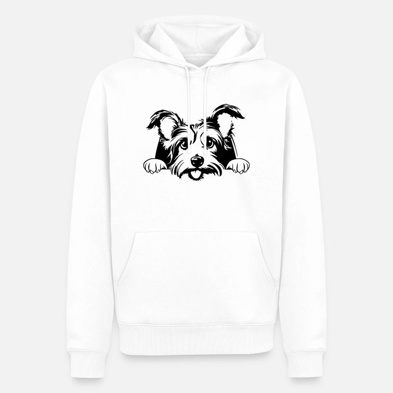 Petit Terrier - Sweat à capuche Premium bio Homme - blanc