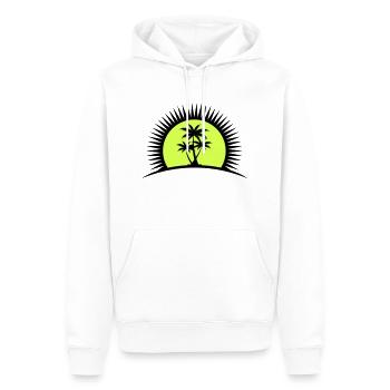 palmier - Sweat à capuche Premium bio Homme - blanc - Devant - Nico (187cm)