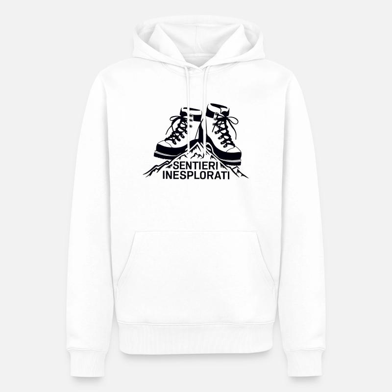 SENTIERI INESPLORATI - Sweat à capuche Premium bio Homme - blanc