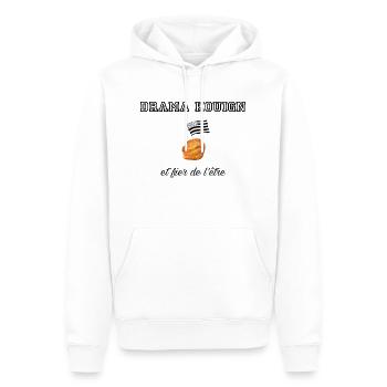 Fier d être un drama kouign Blk - Sweat à capuche Premium bio Homme - blanc - Devant - Nico (187cm)