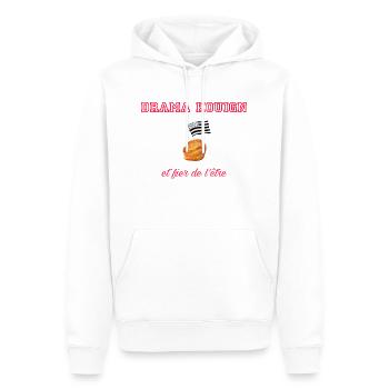 Fier d être un drama kouign Red - Sweat à capuche Premium bio Homme - blanc - Devant - Nico (187cm)