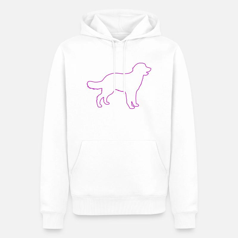 chien - Sweat à capuche Premium bio Homme - blanc