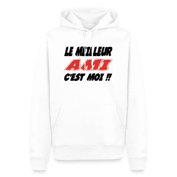 Der beste FREUND bin ich!! - Männer Premium Bio Hoodie - Weiß - Vorne - Nico (187cm)