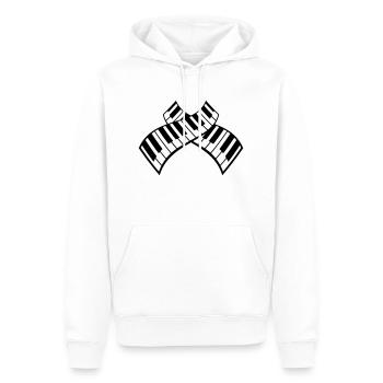Piano Touches Instrument Jouant de la musique classique - Sweat à capuche Premium bio Homme - blanc - Devant - Nico (187cm)