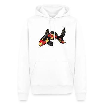 Belle carpe koï - Sweat à capuche Premium bio Homme - blanc - Devant - Nico (187cm)