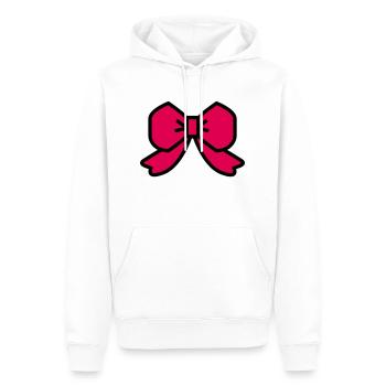 Schleife mit rotem Band - Männer Premium Bio Hoodie - Weiß - Vorne - Nico (187cm)