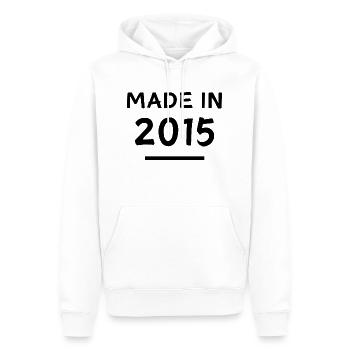 Made in 2015 - Geburtsjahr / Geburtstag - Männer Premium Bio Hoodie - Weiß - Vorne - Nico (187cm)