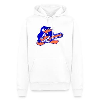 Dangereuse tronçonneuse pingouin Nasty Angry Saw - Sweat à capuche Premium bio Homme - blanc - Devant - Nico (187cm)