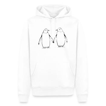 Tag der Pinguine - Männer Premium Bio Hoodie - Weiß - Vorne - Nico (187cm)