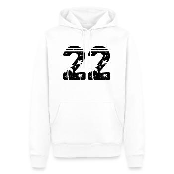 22 - Men’s Premium Organic Hoodie - white - Front - Nico (187cm)
