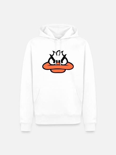 Ente guckt lustig böse wütend gemein sauer Blick - Männer Premium Bio Hoodie - Weiß