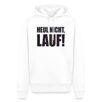 Ne pleurez pas, courez ! - Course à pied, jogging, sport, course à pied - Sweat à capuche Premium bio Homme - blanc - Devant - Nico (187cm)