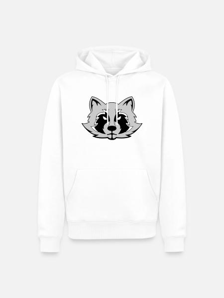 Waschbär - Männer Premium Bio Hoodie - Weiß