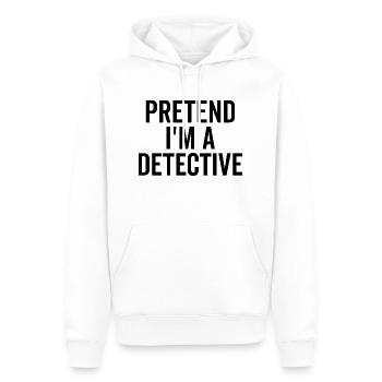 Faire semblant d’être un détective - Sweat à capuche Premium bio Homme - blanc - Devant - Nico (187cm)
