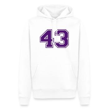 43 - Männer Premium Bio Hoodie - Weiß - Vorne - Nico (187cm)