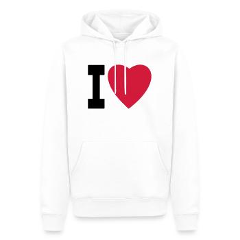 ich liebe ich liebe ich liebe - Männer Premium Bio Hoodie - Weiß - Vorne - Nico (187cm)