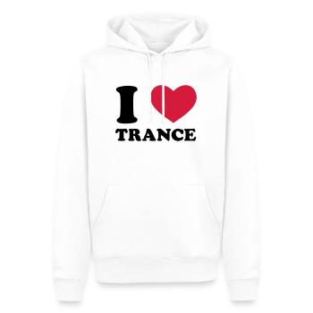 I Love Trance - Männer Premium Bio Hoodie - Weiß - Vorne - Nico (187cm)