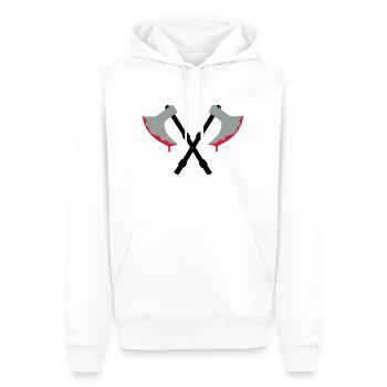 Axt - Blut - Männer Premium Bio Hoodie - Weiß - Vorne - Nico (187cm)