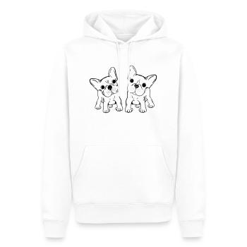 Französische Bulldoggen - Männer Premium Bio Hoodie - Weiß - Vorne - Nico (187cm)