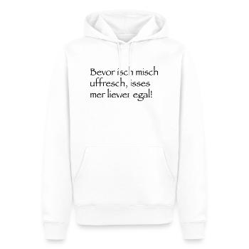 Bevor isch mich uffrech - Männer Premium Bio Hoodie - Weiß - Vorne - Nico (187cm)