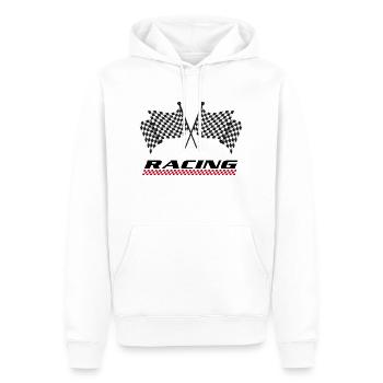 RACING - Course auto - Sweat à capuche Premium bio Homme - blanc - Devant - Nico (187cm)