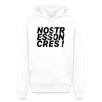 No Stress On Cres / block - Männer Premium Bio Hoodie - Weiß - Vorne - Nico (187cm)