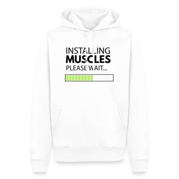 muscle_man - Men’s Premium Organic Hoodie - white - Front - Nico (187cm)