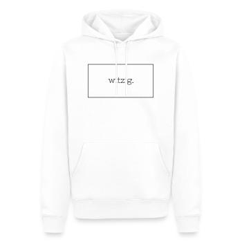 Witzig. - Männer Premium Bio Hoodie - Weiß - Vorne - Nico (187cm)