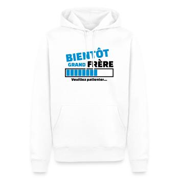bientôt grand frère - Sweat à capuche Premium bio Homme - blanc - Devant - Nico (187cm)