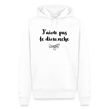 J'aime pas le dimanche - Sweat à capuche Premium bio Homme - blanc - Devant - Nico (187cm)