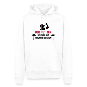 Der tut nix der will nur urlaub machen - Männer Premium Bio Hoodie - Weiß - Vorne - Nico (187cm)